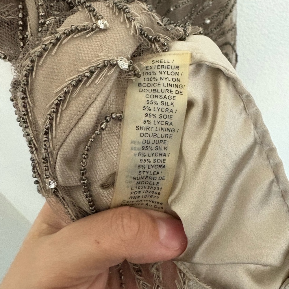 Alice + Olivia Tan Beaded Mini Dress cocktail size xs - Picture 4 of 9